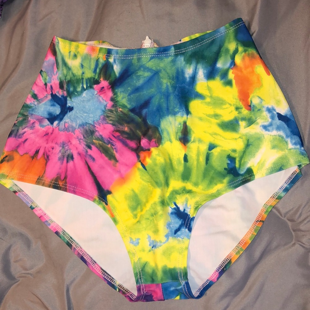 J Valentine tie dye high waist booty shorts